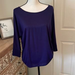 Indigo boat neck top